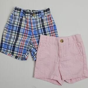 Janie and Jack Seersucker & Linen Spring Shorts Bundle | Infant Baby 3-6 Months